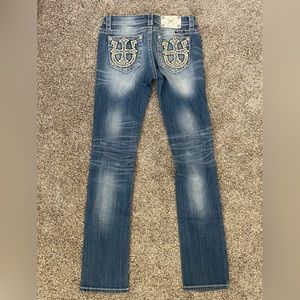 Women’s Miss Me Signature Straight Cross Horseshoe Jeans Size 27